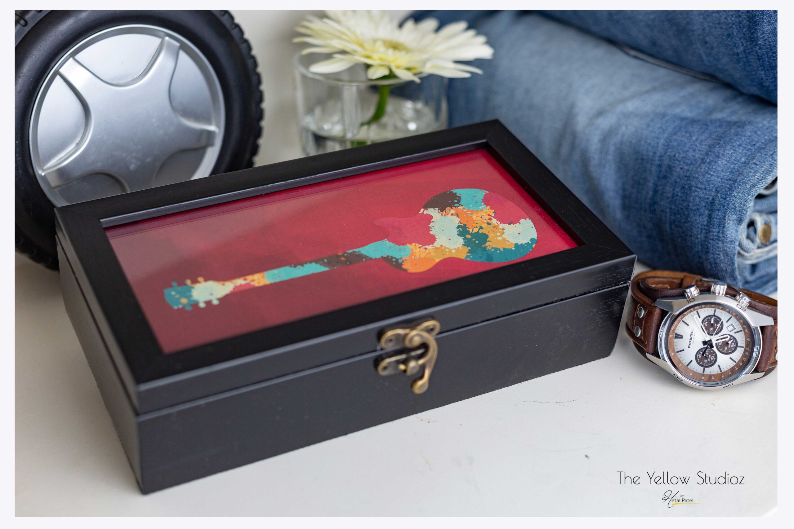 Multicolored Guitar Trinket Box