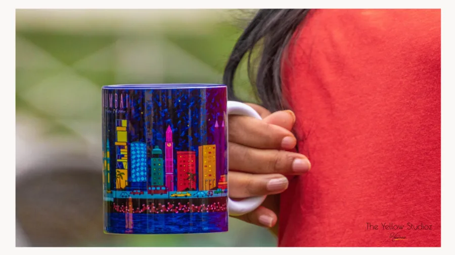 Colourful Coffee Mug with Quote - Mumbai A City, A Story