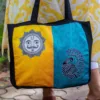 Sun Peacock Handmade Canvas Tote Bag