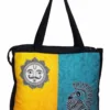 Sun Peacock Handmade Canvas Tote Bag