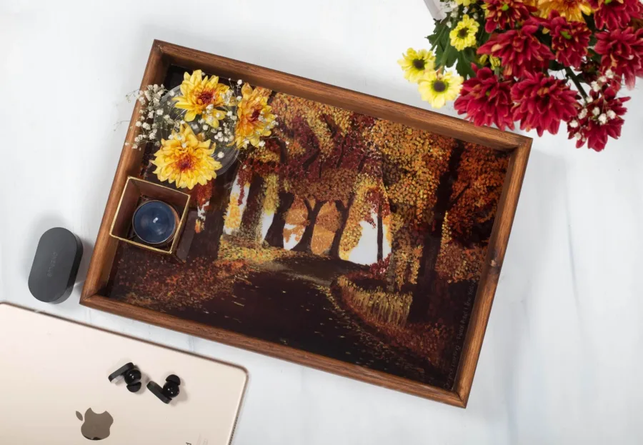 Autumn Wooden handcrafted tray