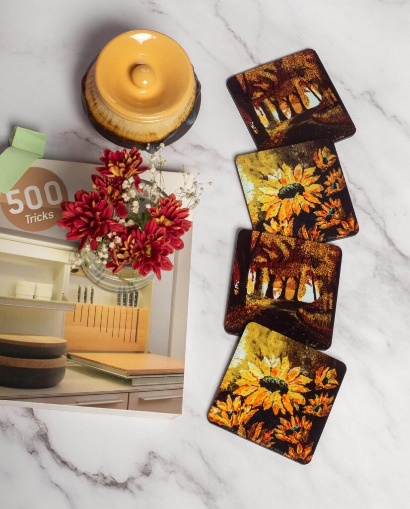 Autumn - Sunflower Coasters Set