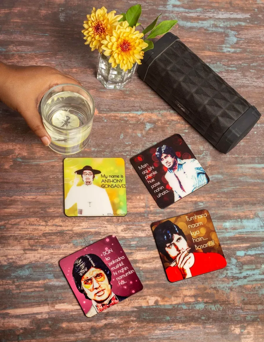 Iconic (Amitabh Bachchan) AB quotes coaster set