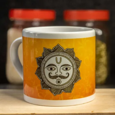 Tea Mug with Indian Flair Sun print