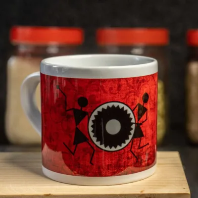 Tea mug with Indian Flair Warli print