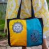 Sun Peacock Handmade Canvas Tote Bag