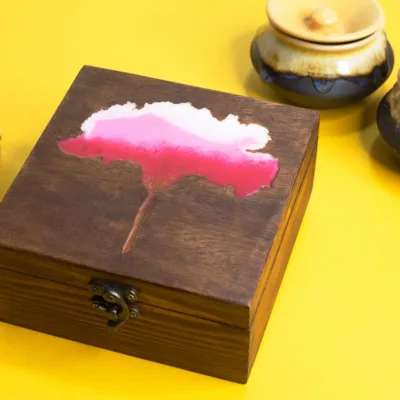 Ganesha in a Pink Pushp wooden box 2