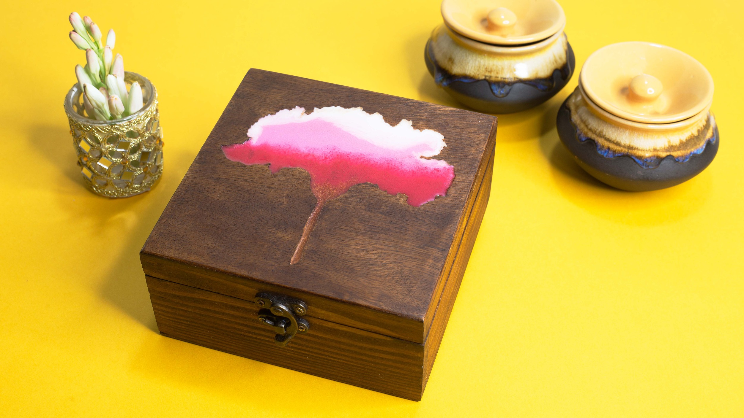 Ganesha in a Pink Pushp wooden box 2