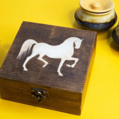 White Ashva wooden box