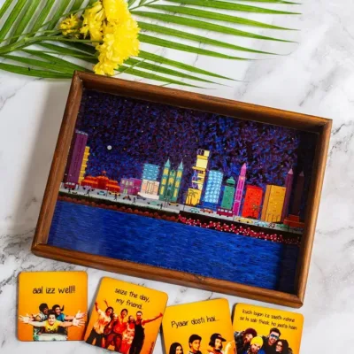 The Mumbai Bollywood Tray and Coaster Set