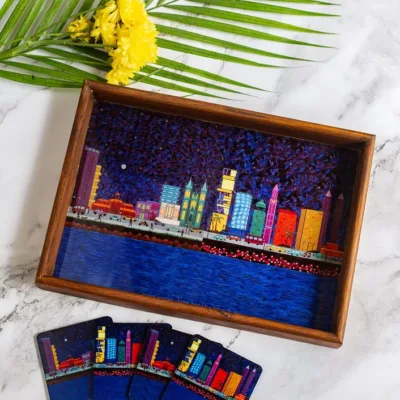 The Mumbai Tray and Coaster Set