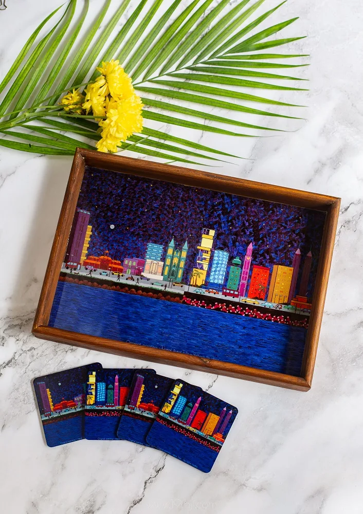 The Mumbai Tray and Coaster Set