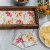 Hibiscus Harmony Wooden Tray Side view