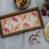 Hibiscus Harmony Wooden Tray Top view