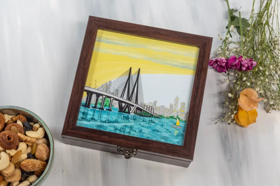 Mumbai Sea Link Trinket Box Top