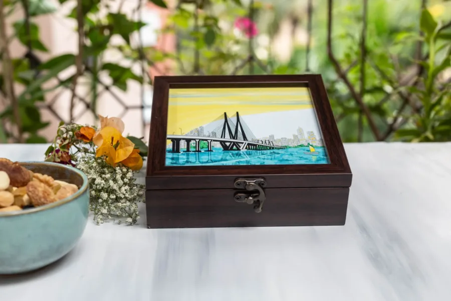 Mumbai Sea Link Trinket Box Side View