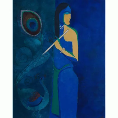 Harmony in Blue - Mor aur Basuri Art Print