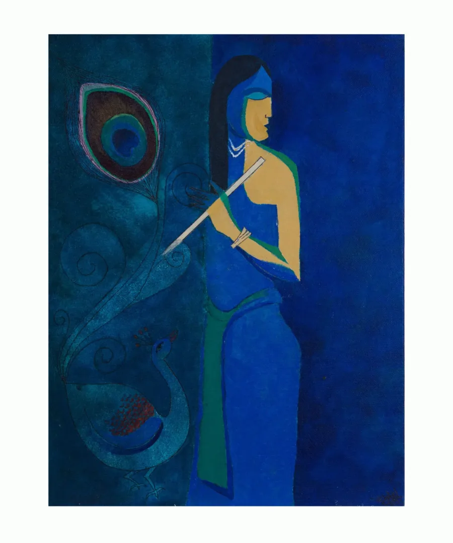 Harmony in Blue - Mor aur Basuri Art Print