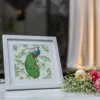 Mayura Art Print - Peacock in White Photo Frame