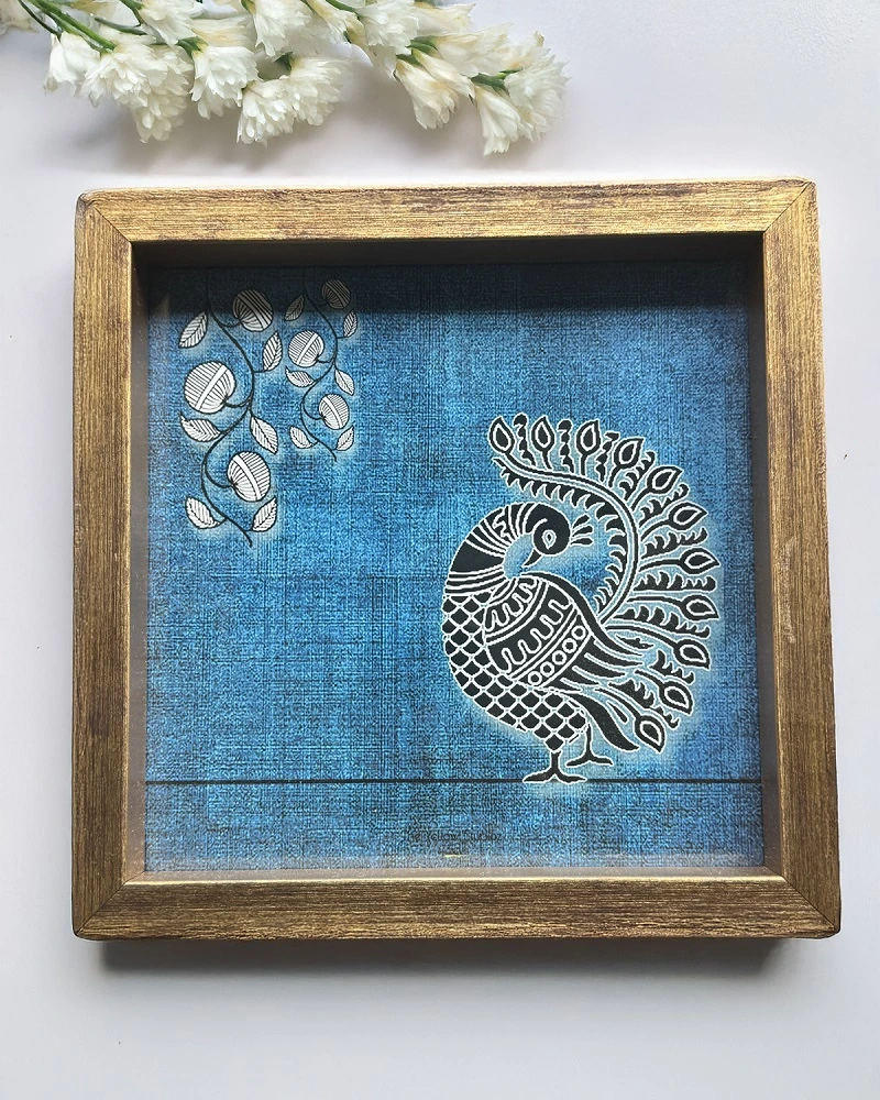 Blue Peacock Tray – Square Blue Peacock Tray